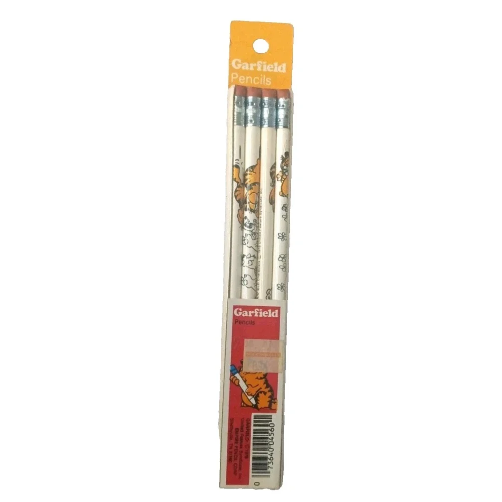 Vtg 1978 Garfield Pencils 4 Pack Empire Pencil‎ Corp Jim Davis Comic Strip NIP